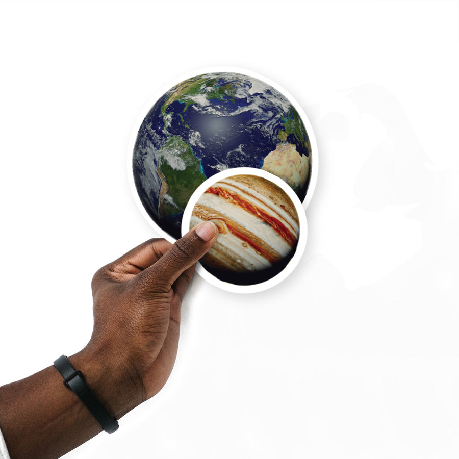 Sheet of 5 -Planets:  Color Blocks  Minis        -   Removable    Adhesive Decal