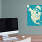 Maps: North America Vintage Blue Mural        -   Removable Wall   Adhesive Decal