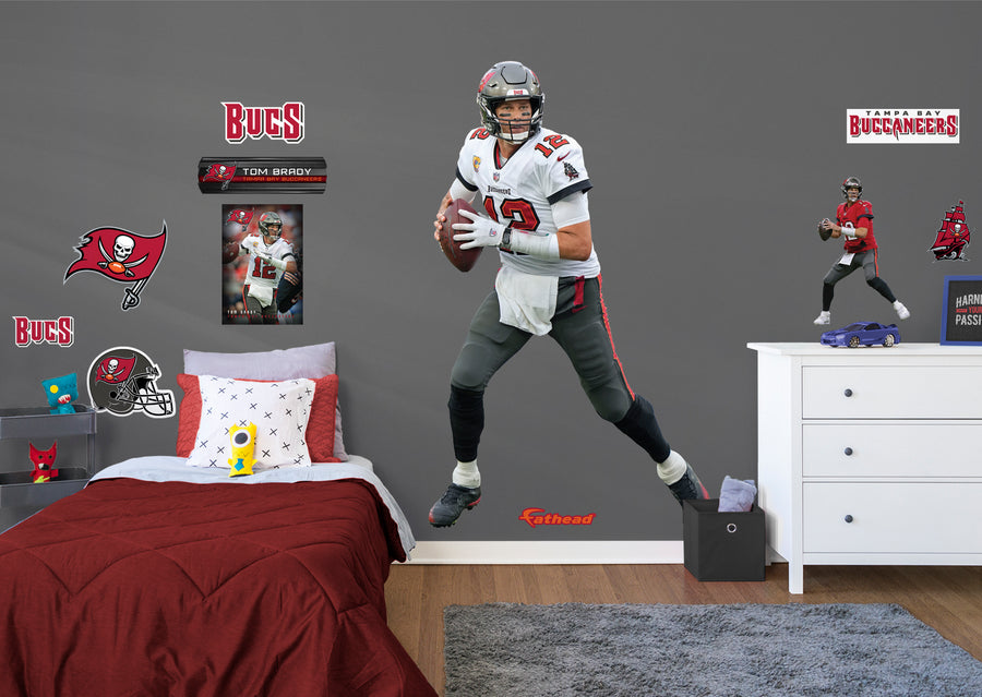 Tom Brady TB12 - RealBig Collection - Official NFL - Tampa Bay Buccaneers - Reusable Vinyl Wall Decals