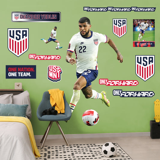 DeAndre Yedlin 2022 RealBig        - Officially Licensed USMNT Removable     Adhesive Decal