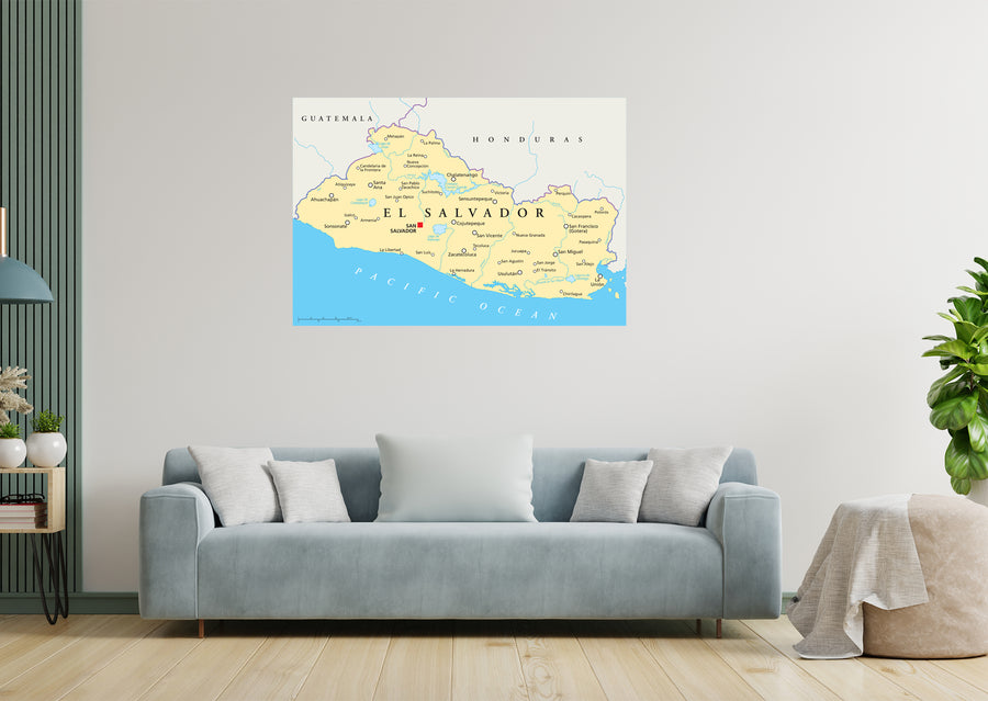 Maps of North America: El Salvador Mural        -   Removable Wall   Adhesive Decal
