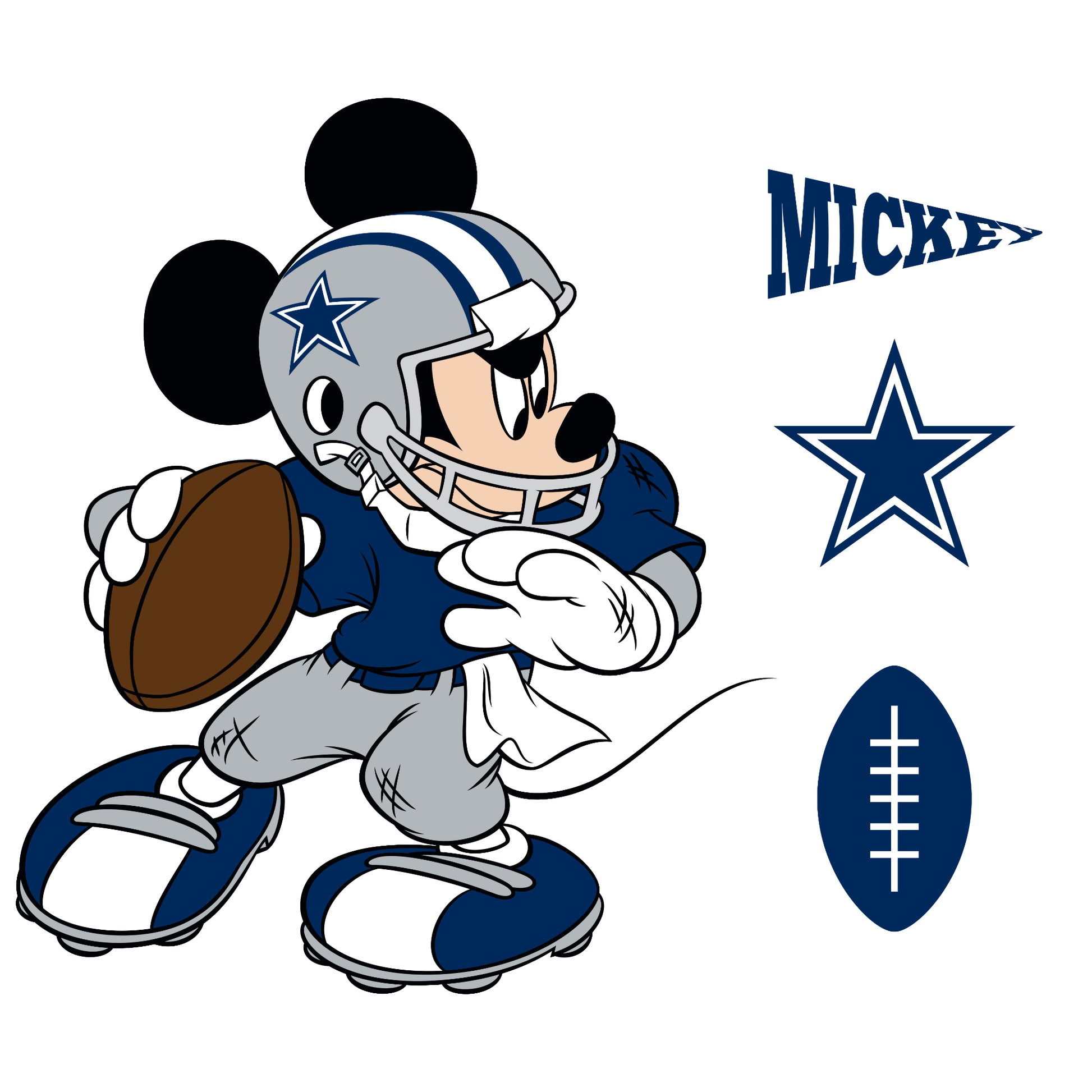 Dallas Cowboys: Mickey Mouse - Officially Licensed NFL Removable Adhes – Fathead dallas-cowboys-mickey-mouse-officially-licensed-nfl-removable-adhes-fathead