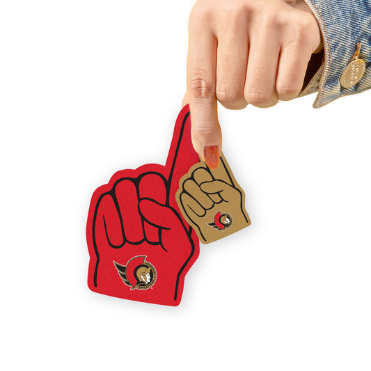 Ottawa Senators:    Foam Finger Minis        - Officially Licensed NHL Removable     Adhesive Decal