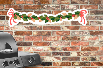 Christmas:  Garland with Holly Leaves        -      Outdoor Graphic