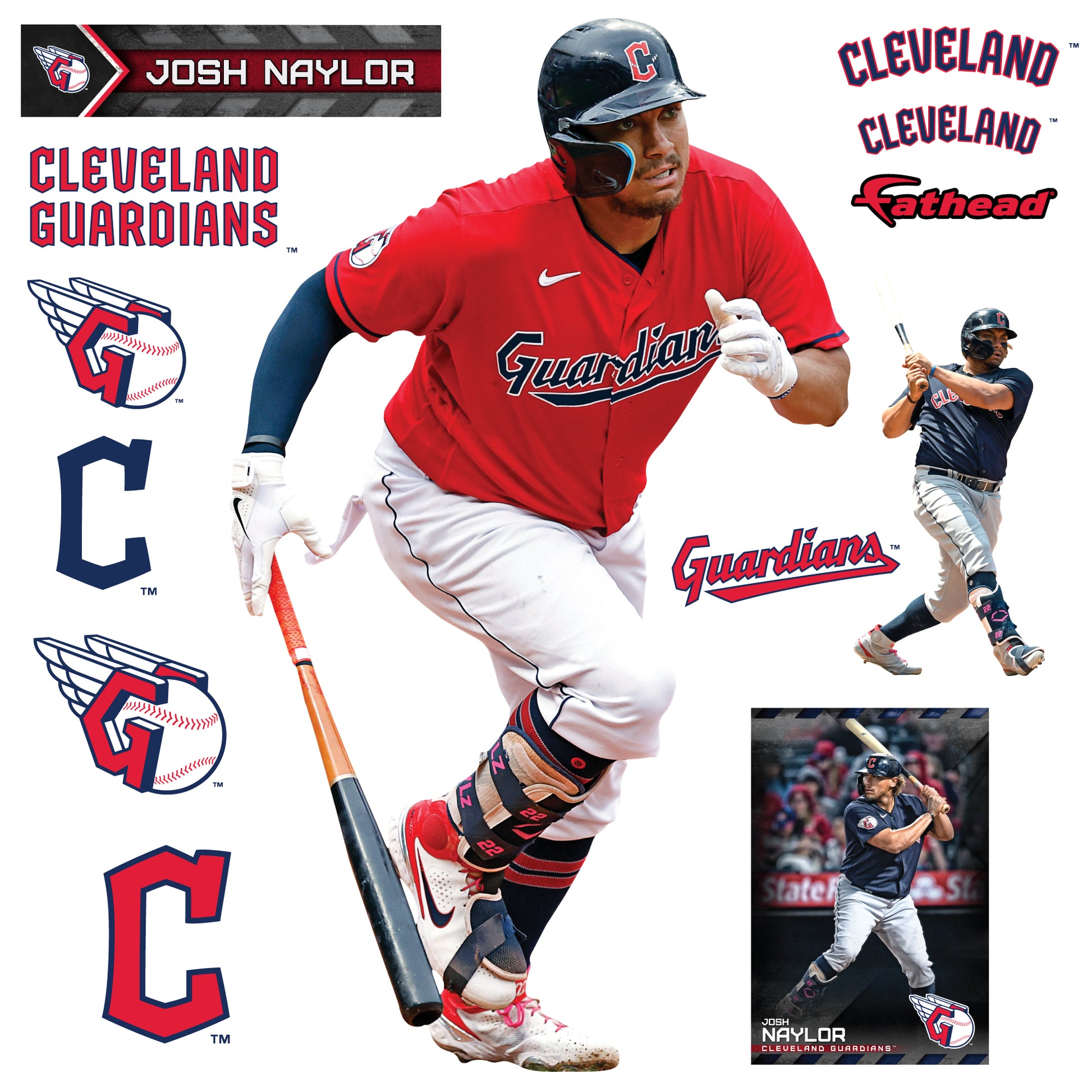 Cleveland Guardians: Josh Naylor 2022 Foam Core Cutout - Officially  Licensed MLB Big Head
