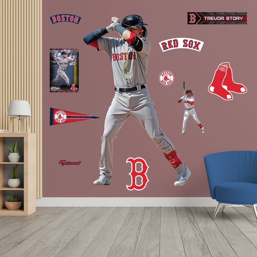 Trevor Story - RealBig Collection - Official MLB - Boston Red Sox - Reusable Vinyl Wall Decals