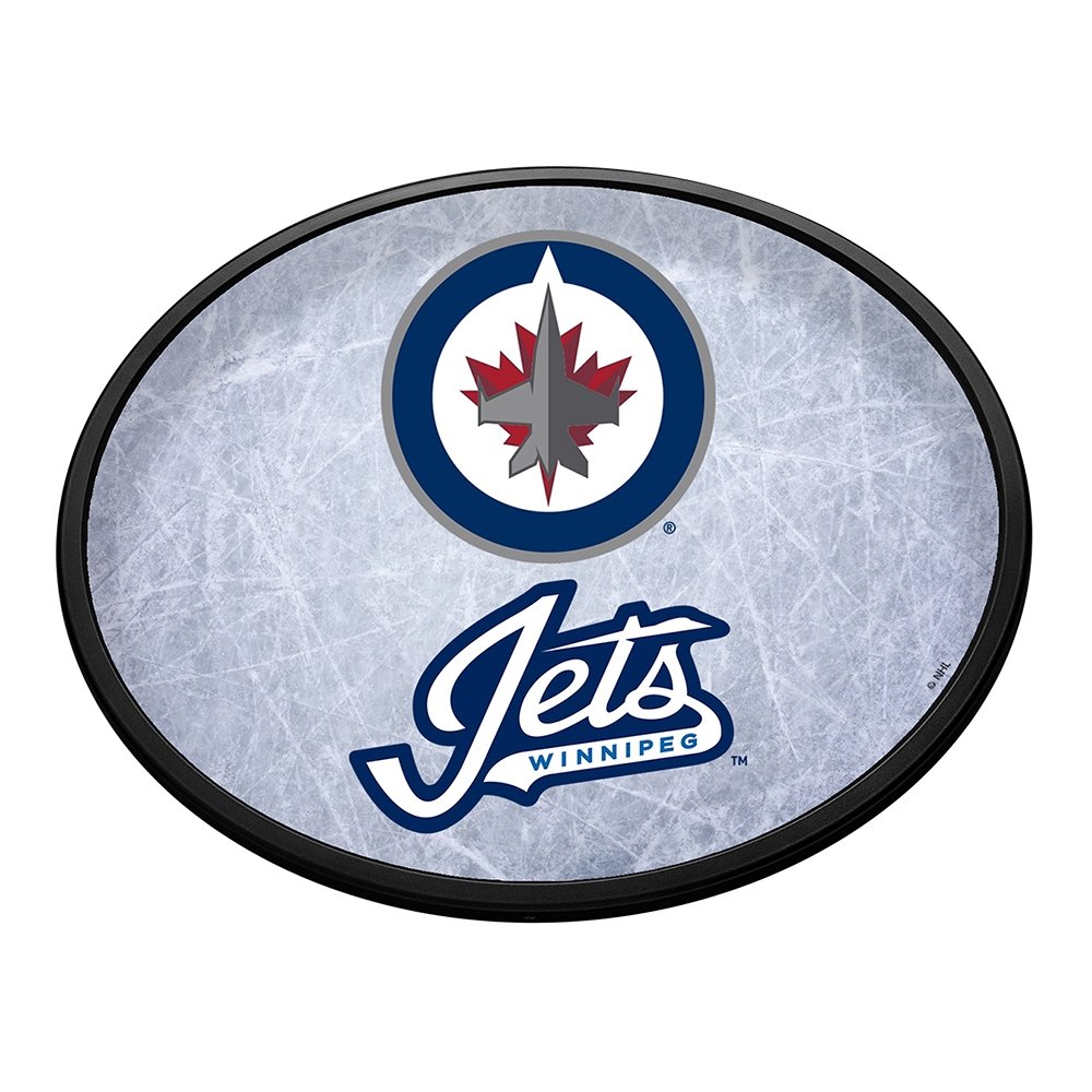 Winnipeg Jets: Ice Rink - Oval Slimline Lighted Wall Sign - The Fan-Brand