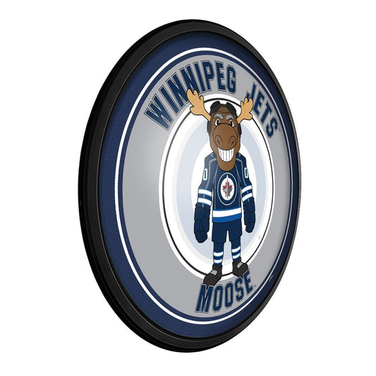 Winnipeg Jets: Moose - Round Slimline Lighted Wall Sign - The Fan-Brand