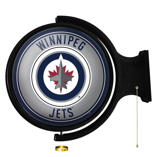 Winnipeg Jets: Original Round Rotating Lighted Wall Sign - The Fan-Brand