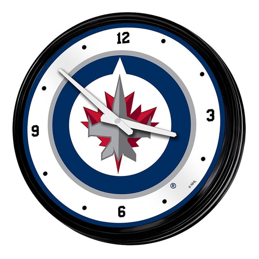 Winnipeg Jets: Retro Lighted Wall Clock - The Fan-Brand