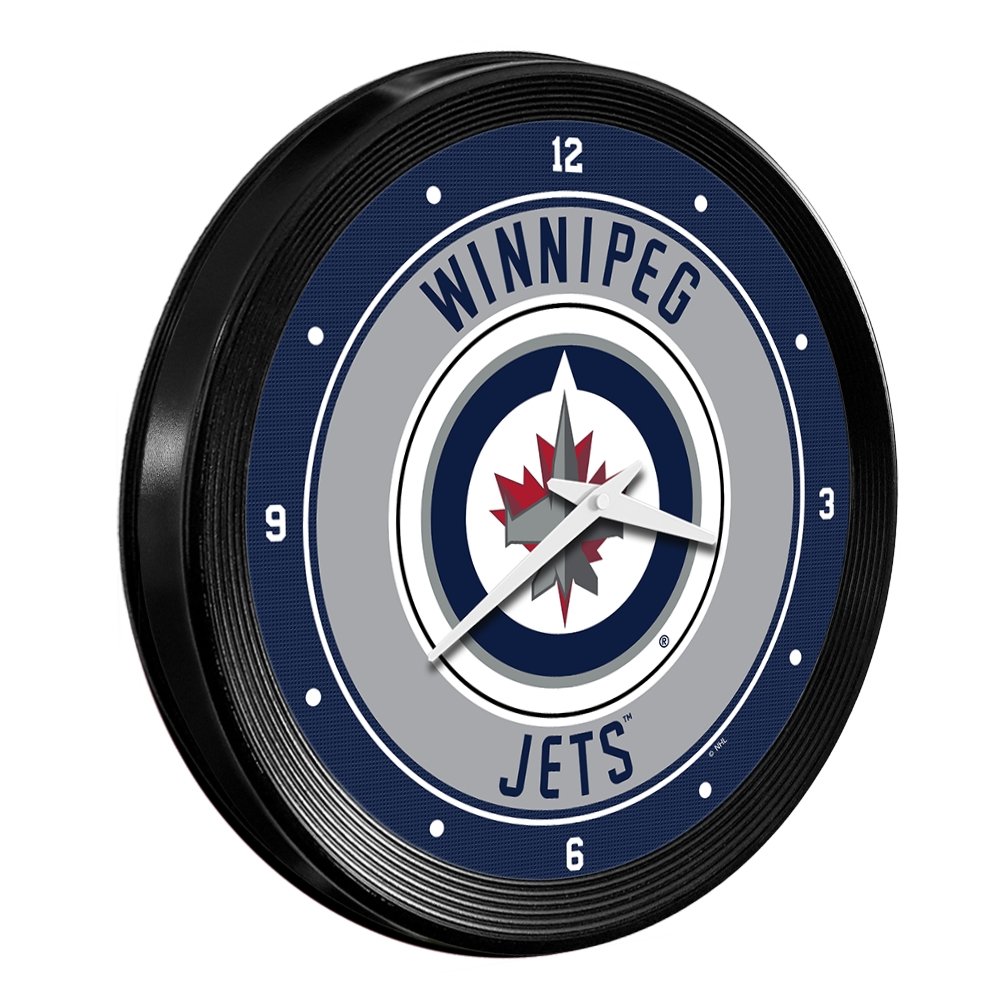 Winnipeg Jets: Ribbed Frame Wall Clock - The Fan-Brand