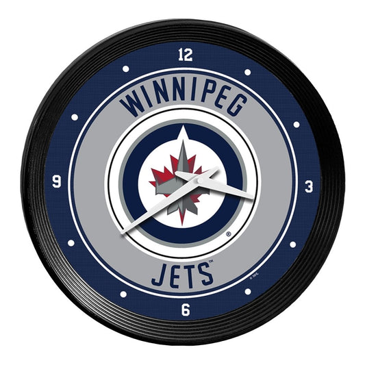 Winnipeg Jets: Ribbed Frame Wall Clock - The Fan-Brand