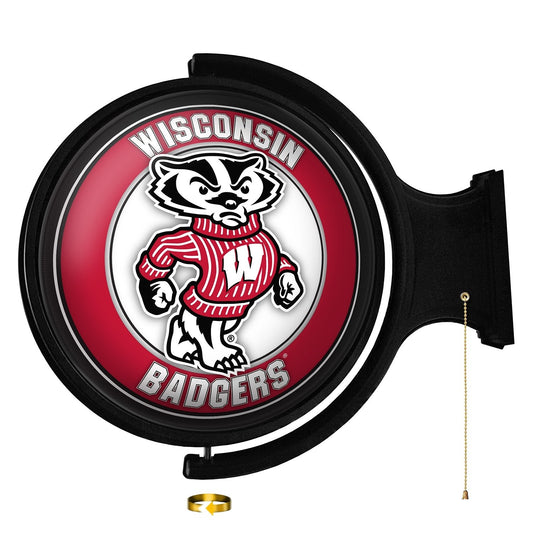 Wisconsin Badgers: Mascot - Original Round Rotating Lighted Wall Sign - The Fan-Brand