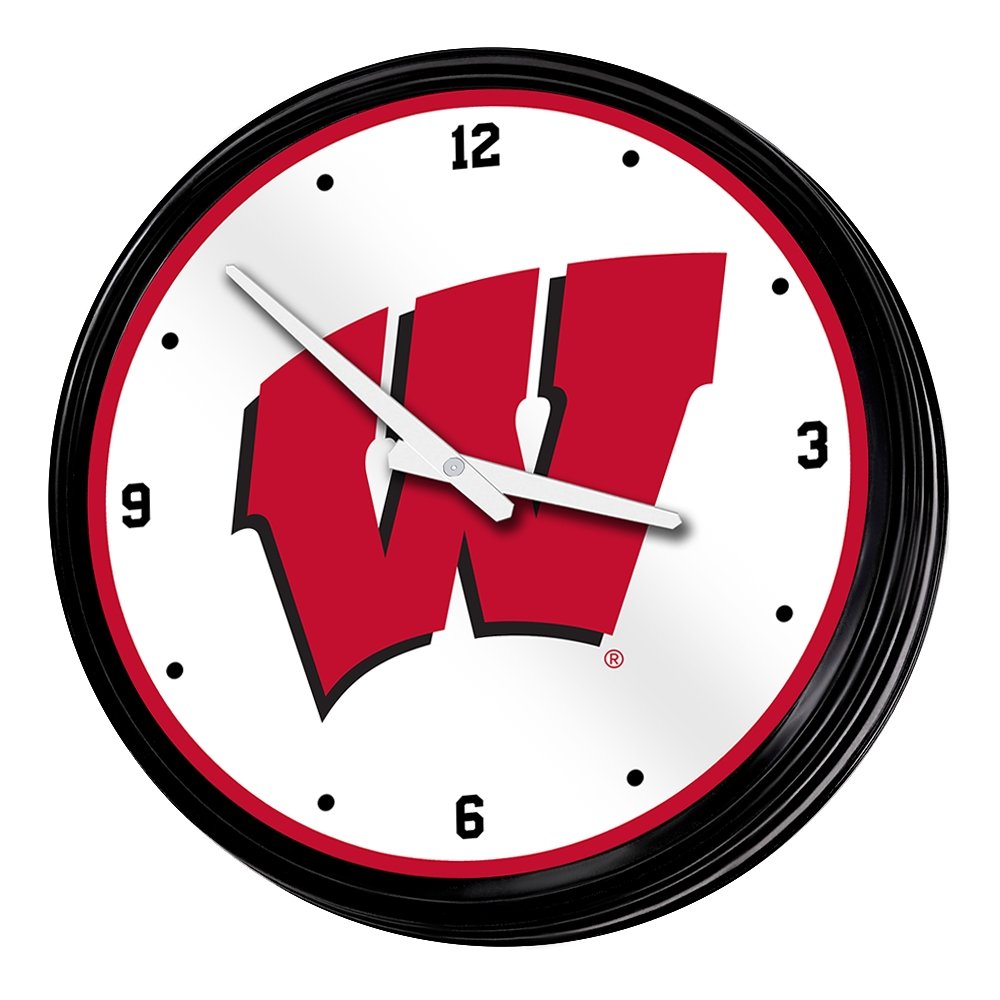 Wisconsin Badgers: Retro Lighted Wall Clock - The Fan-Brand