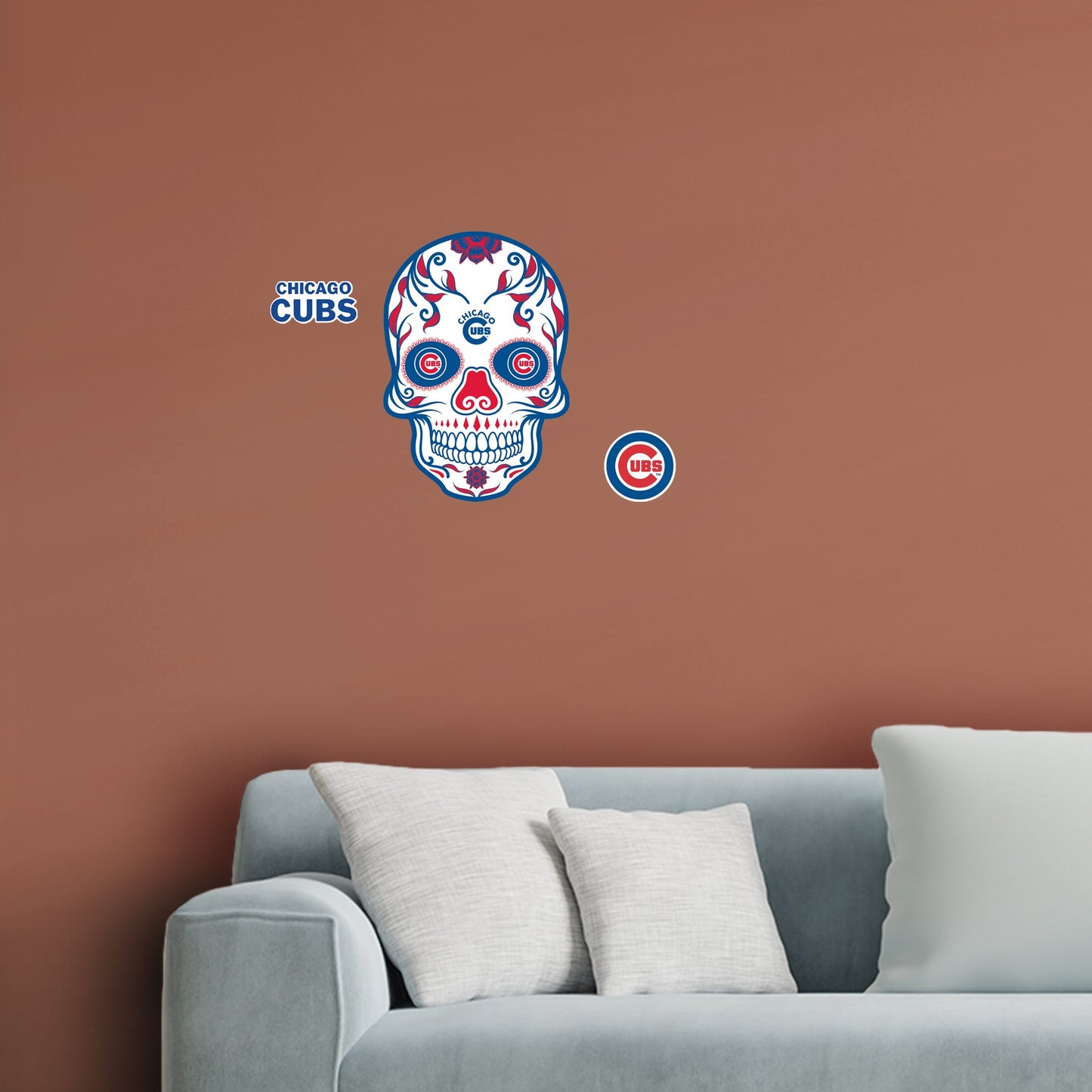Chicago Cubs: Skull - Officially Licensed MLB Removable Adhesive Decal