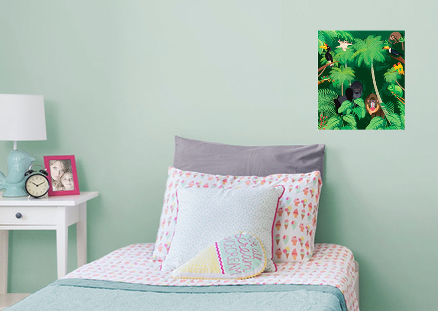Jungle:  Hidden Mural        -   Removable Wall   Adhesive Decal