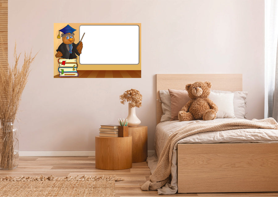 Nursery: Owl White Board Dry Erase        -   Removable Wall   Adhesive Decal