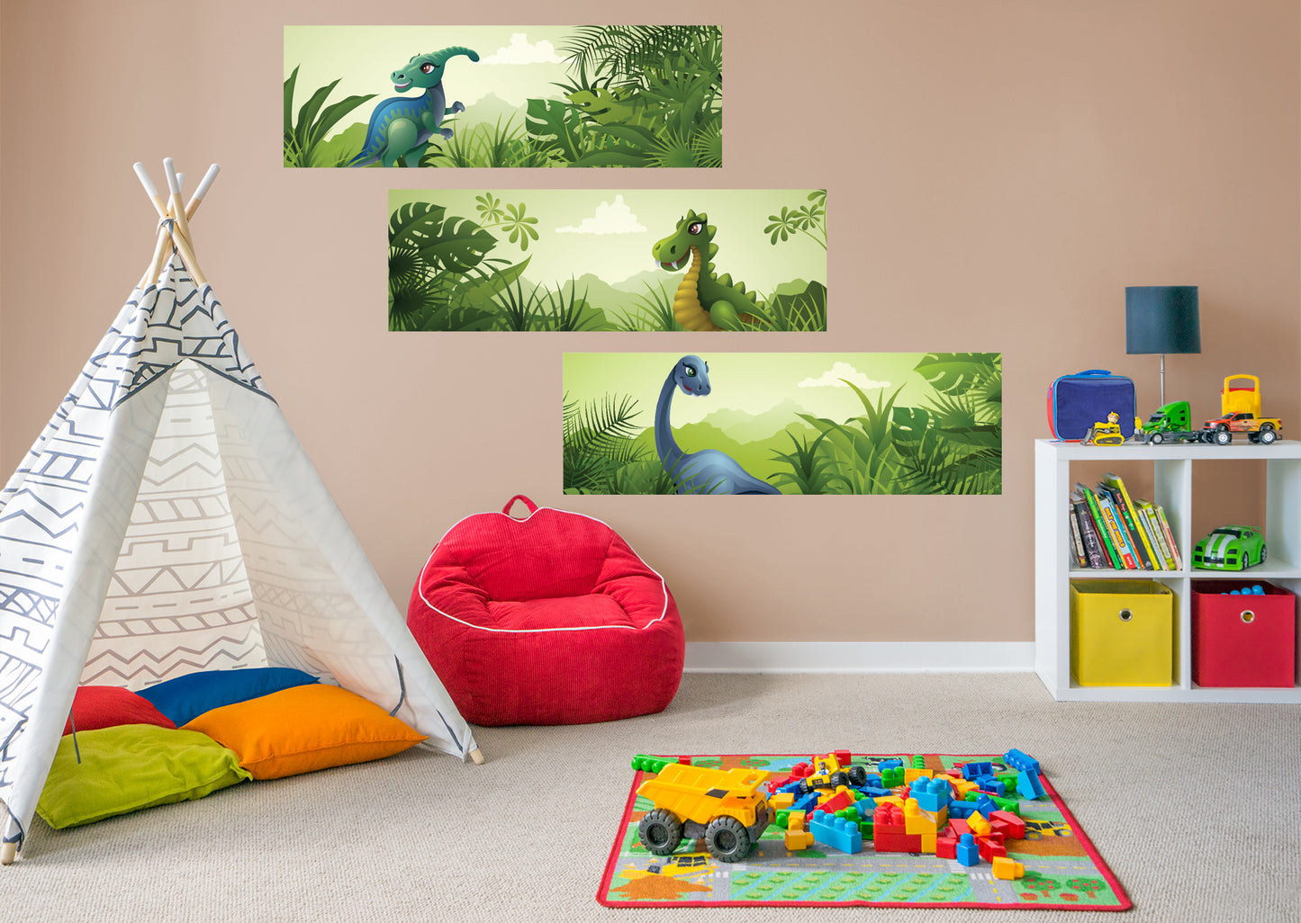 Dinosaur:  Little Dinos in the Jungle Collection        -   Removable     Adhesive Decal