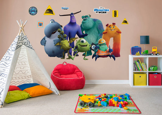 Monsters at Work:  Group RealBig        - Officially Licensed Disney Removable Wall   Adhesive Decal