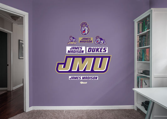 James Madison Dukes: James Madison Dukes  JMU Logo        - Officially Licensed NCAA Removable Wall   Adhesive Decal