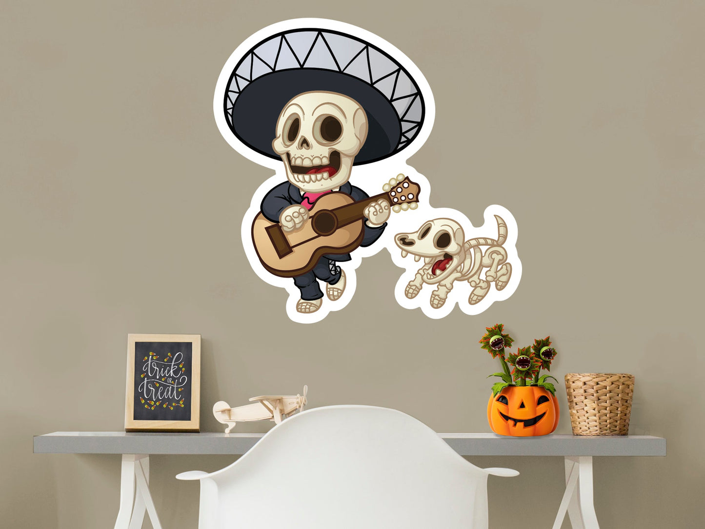 Halloween:  Playing the Guitar Icon        -   Removable Wall   Adhesive Decal