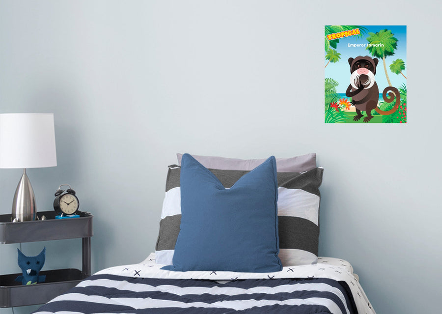 Jungle:  Emperor Tamarin Mural        -   Removable Wall   Adhesive Decal