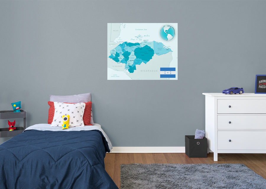 Maps of North America: Honduras Mural        -   Removable Wall   Adhesive Decal
