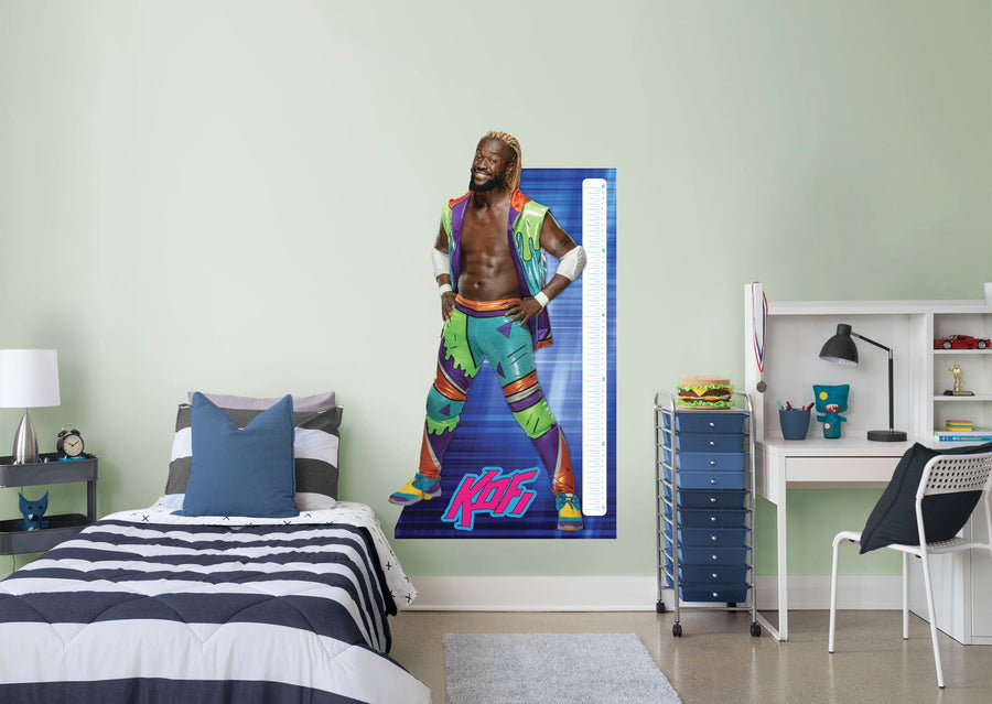 Kofi Kingston - Growth Chart - Official WWE - Reusable Vinyl Wall Decal