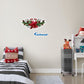 Christmas: Pinecones with Red Flower Icon - Removable Adhesive Decal