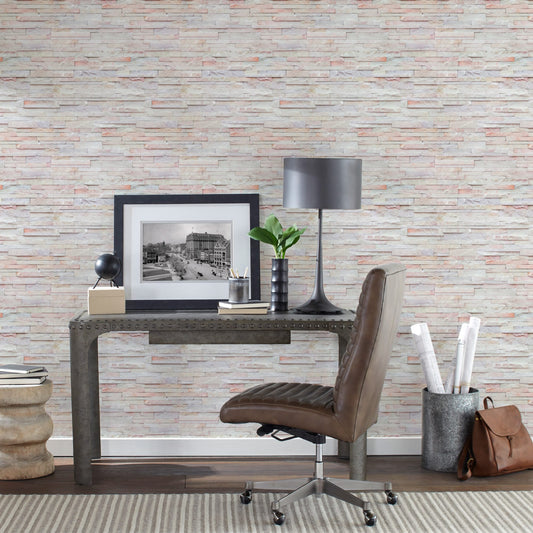 Modern Stone (Pearl) - Peel & Stick Wallpaper