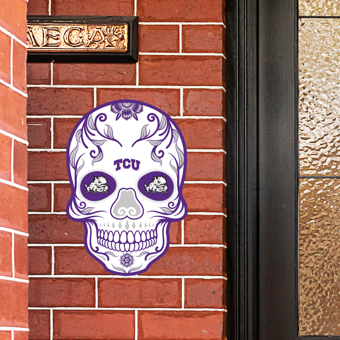 TCU Horned Frogs:   Outdoor Skull        - Officially Licensed NCAA    Outdoor Graphic