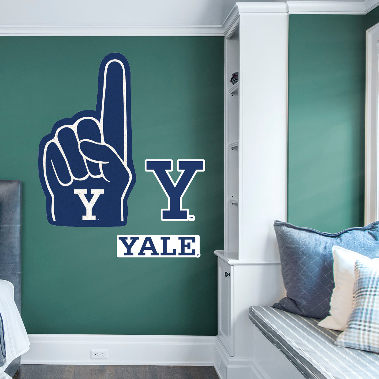 Yale Bulldogs:    Foam Finger        - Officially Licensed NCAA Removable     Adhesive Decal
