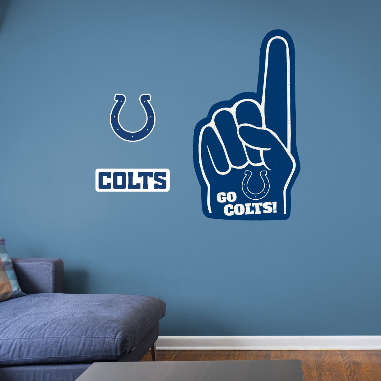 Indianapolis Colts: Foam Finger - Officially Licensed NFL Removable Adhesive Decal
