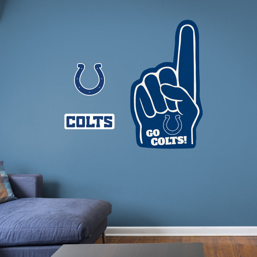 Indianapolis Colts - RealBig Foam Finger Collection - Official NFL - Reusable Vinyl Wall Decals