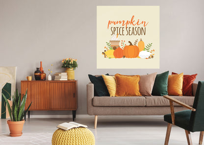 Seasons Decor: Autumn Pumpkin Spice Season Mural        -   Removable Wall   Adhesive Decal