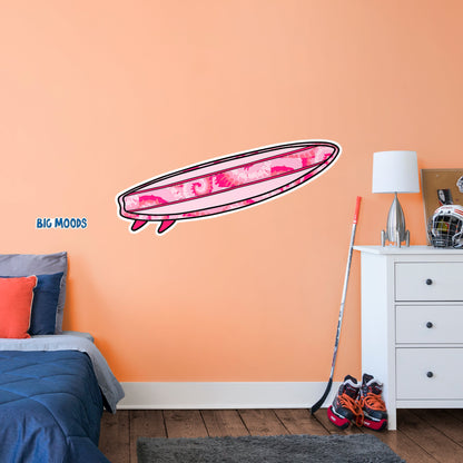Surfboard (Pink)        - Officially Licensed Big Moods Removable     Adhesive Decal