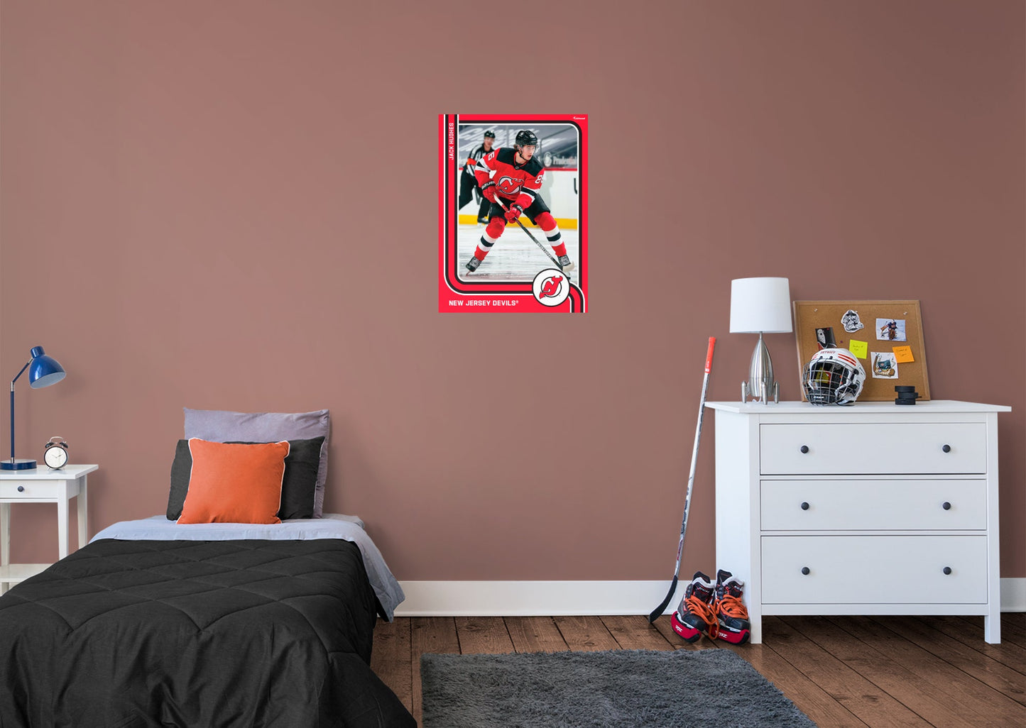 New Jersey Devils: Jack Hughes Poster - Officially Licensed NHL Removable Adhesive Decal