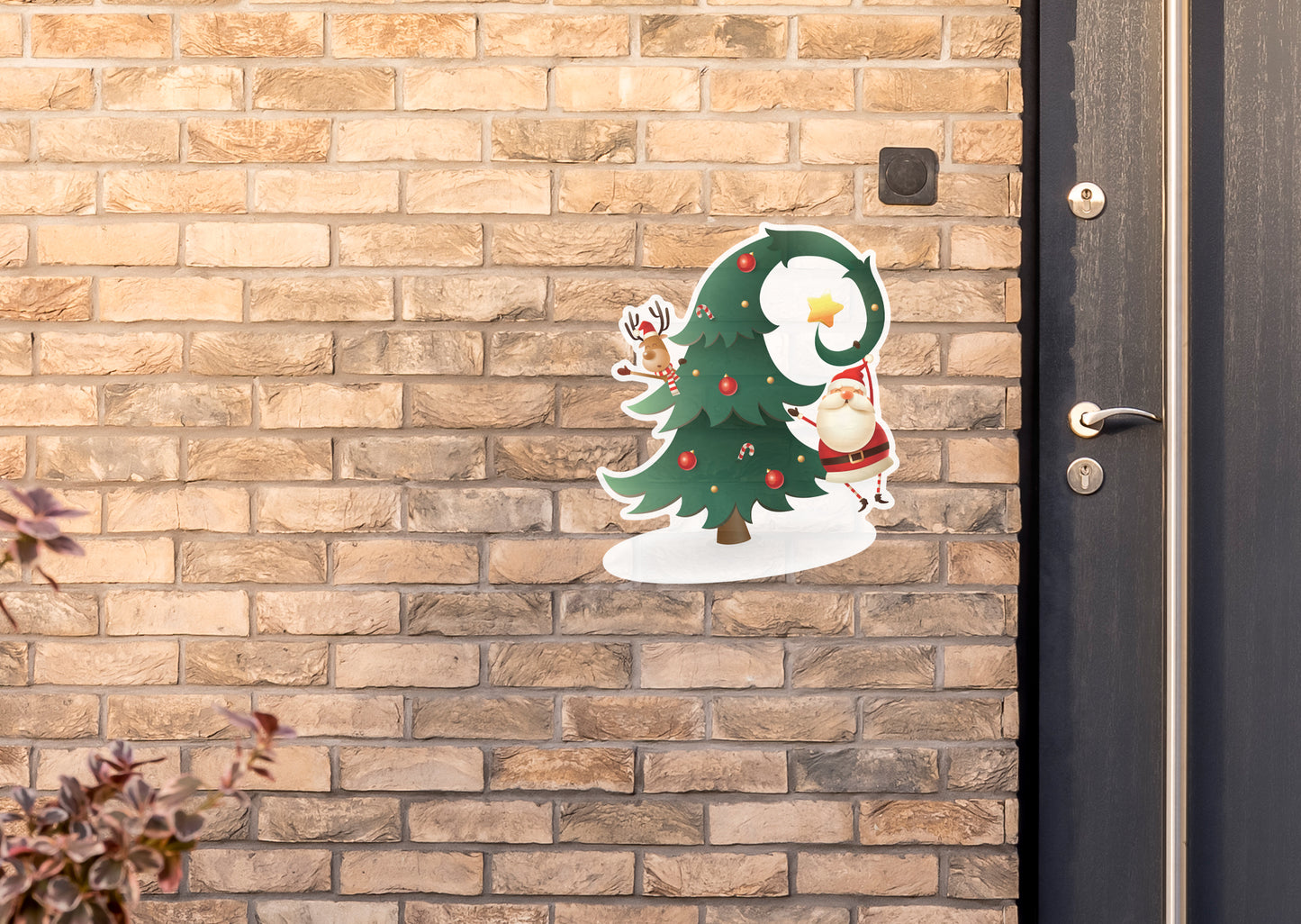 Christmas:  Hanging Santa        -      Outdoor Graphic