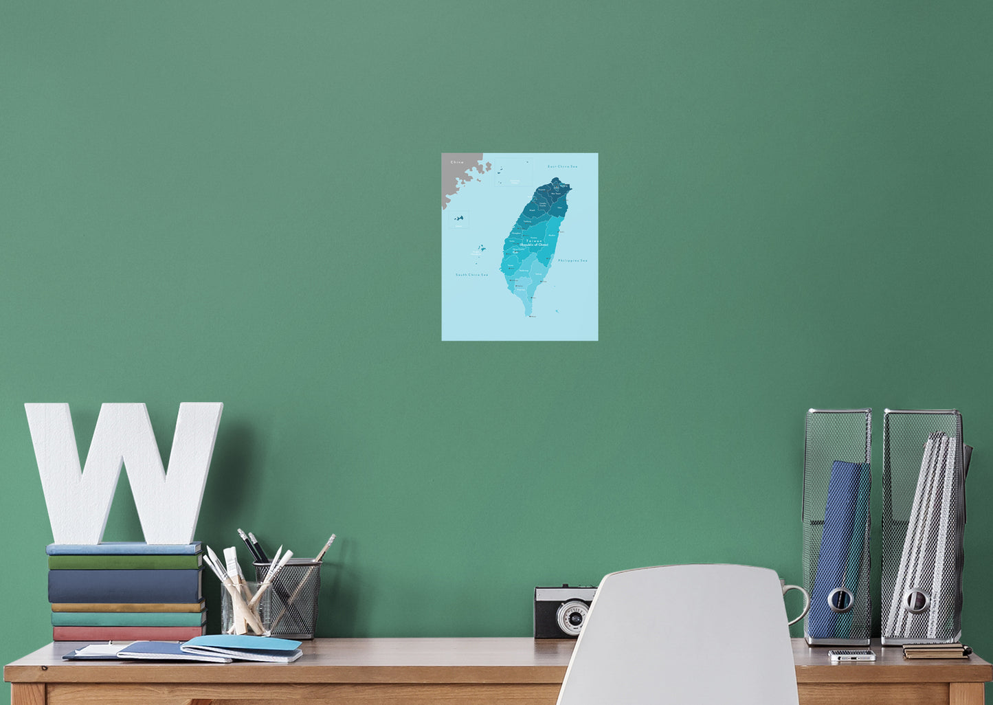 Maps of Asia: Taiwan Mural        -   Removable Wall   Adhesive Decal