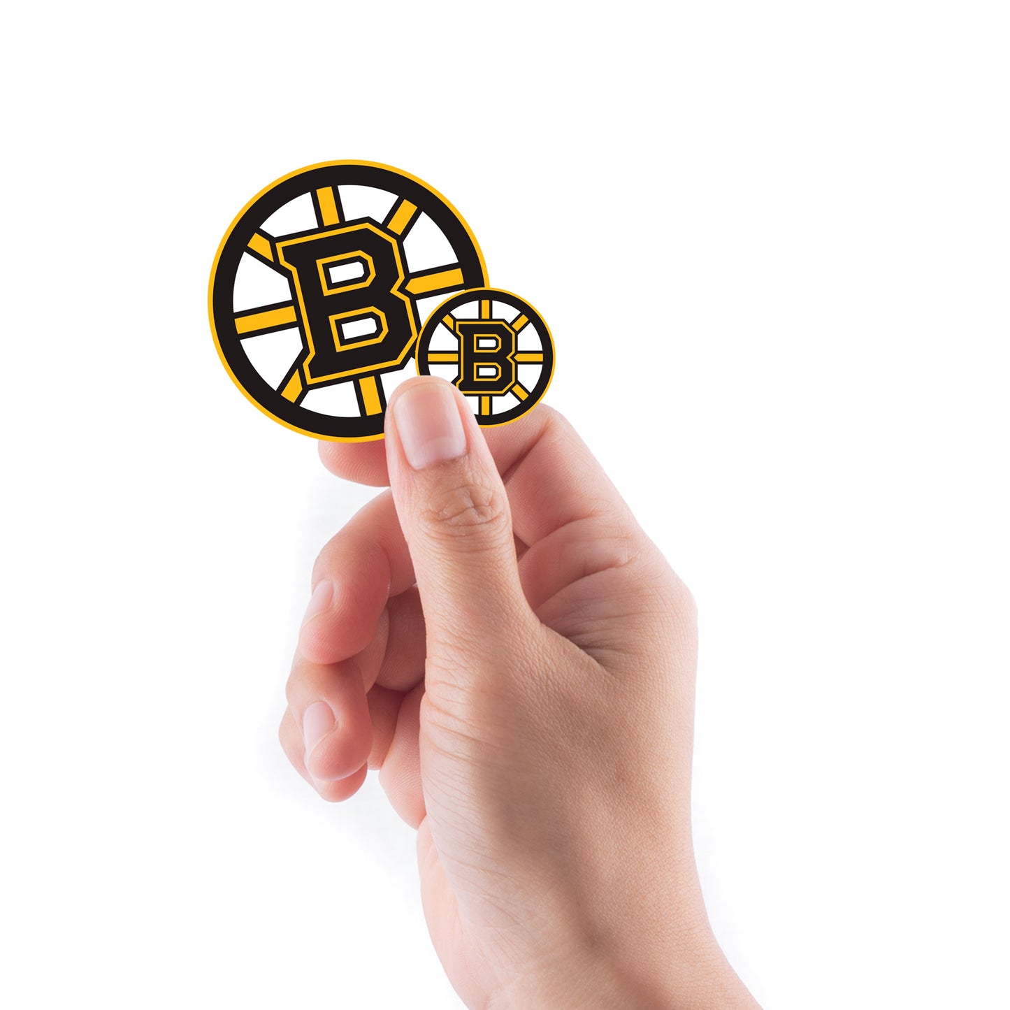 Sheet of 5 -Boston Bruins:  2021 Logo Minis        - Officially Licensed NHL Removable    Adhesive Decal
