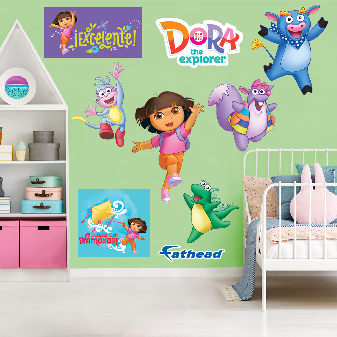 Dora the Explorer:  Dora and Friends RealBig        - Officially Licensed Nickelodeon Removable     Adhesive Decal
