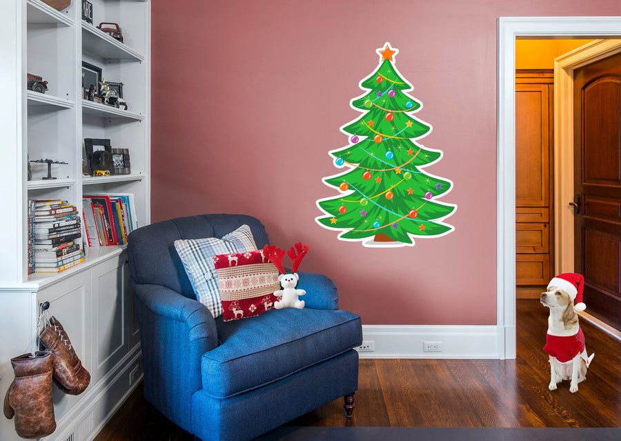 Christmas: Christmas Tree Icon - Removable Adhesive Decal