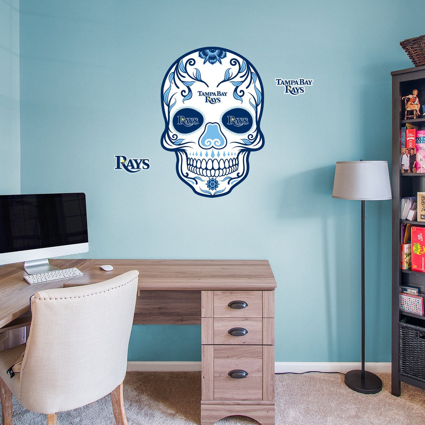 Tampa Bay Rays: Skull - Officially Licensed MLB Removable Adhesive Decal