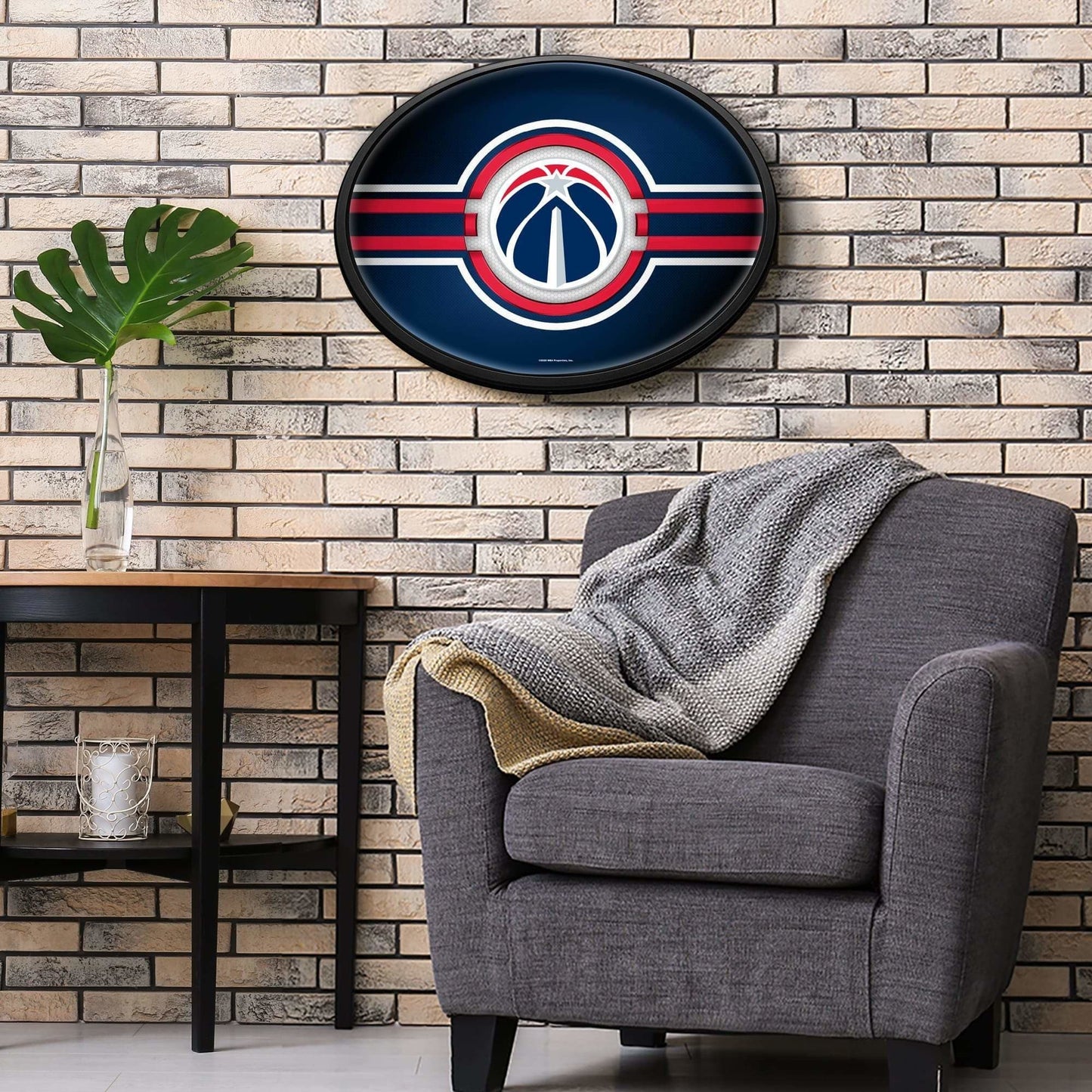 Washington Wizards: Oval Slimline Lighted Wall Sign - The Fan-Brand