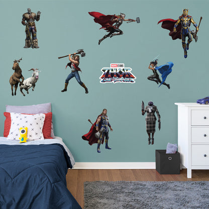 THOR: Love and Thunder: Thor Characters Collection        - Officially Licensed Marvel Removable     Adhesive Decal