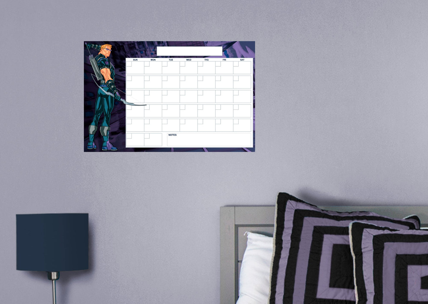 Avengers: HAWKEYE Blank Calendar Dry Erase        - Officially Licensed Marvel Removable     Adhesive Decal