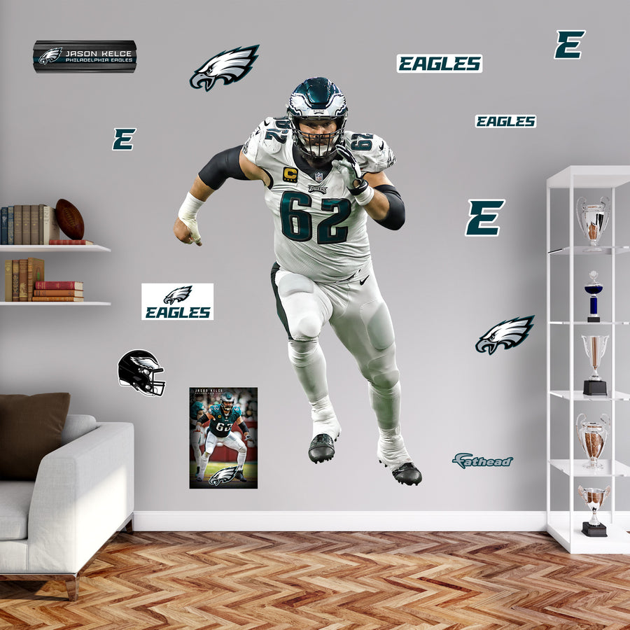 Jason Kelce - RealBig White Jersey Collection - Official NFL - Philadelphia Eagles - Reusable Vinyl Wall Decals