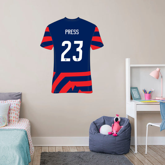 Christen Press Jersey Graphic Icon        - Officially Licensed USWNT Removable     Adhesive Decal