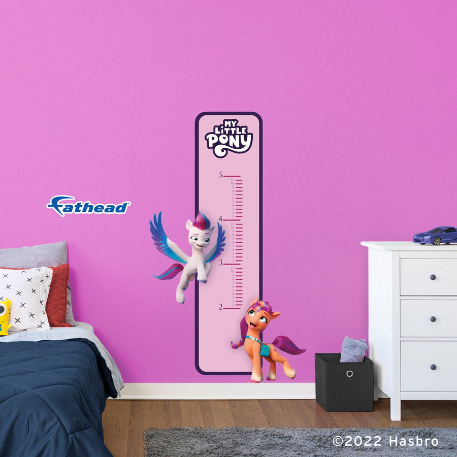 My Little Pony Two Ponies - Growth Chart - Official Hasbro - Reusable Vinyl Wall Decal