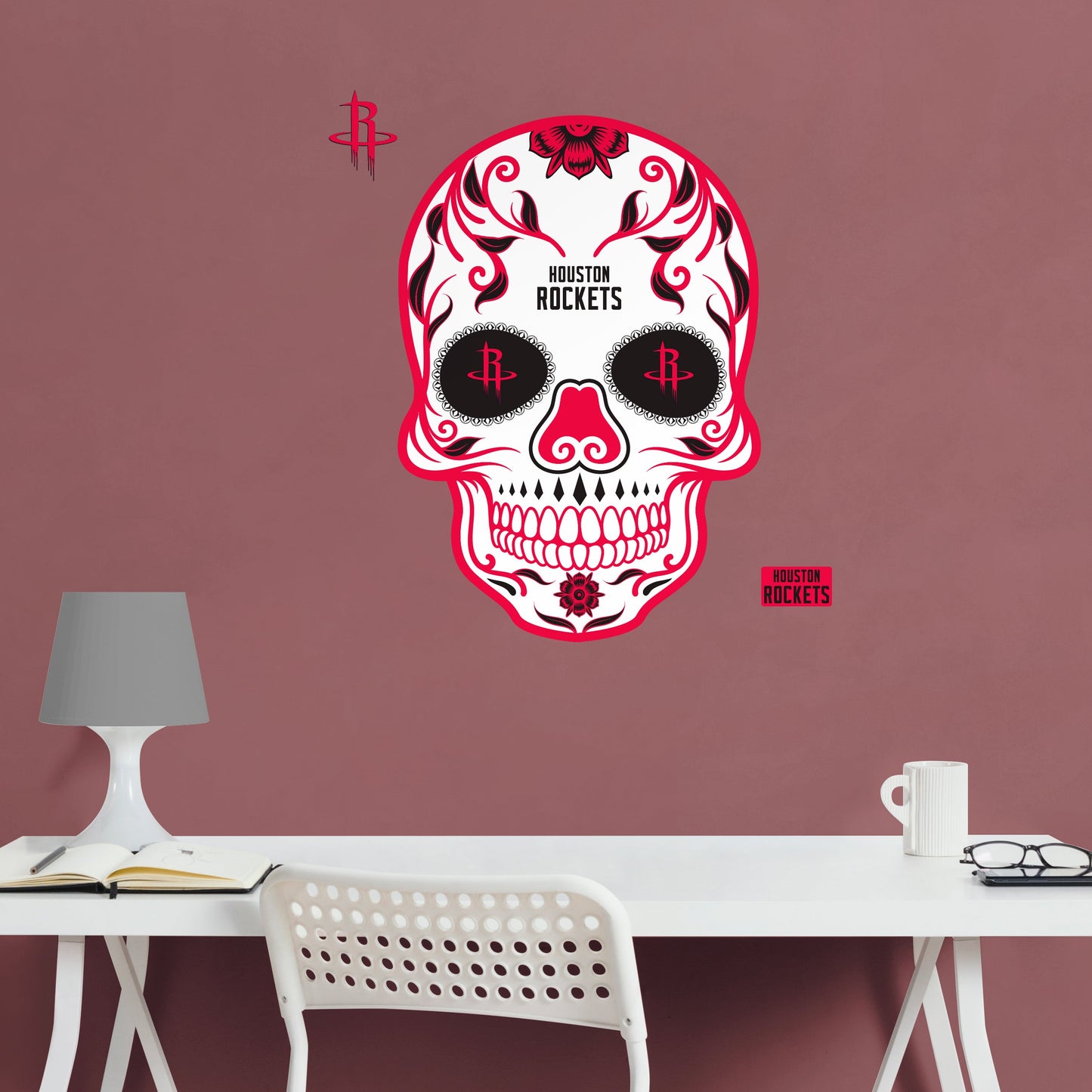Houston Rockets: Skull - Officially Licensed NBA Removable Adhesive Decal